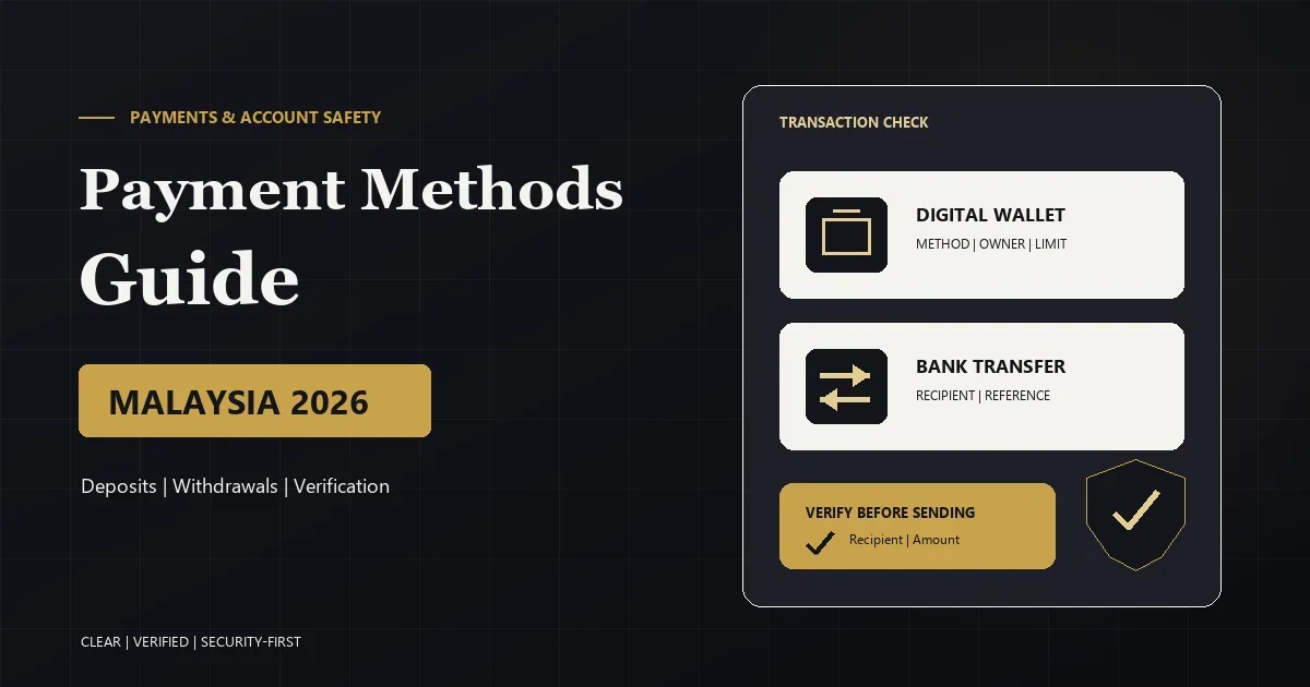 Winbox payment guide showing digital wallet, bank transfer arrows and account security shield